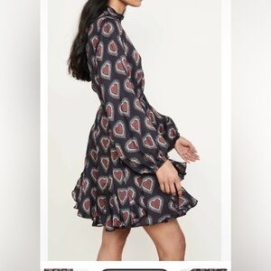 Rhode Heart Print Long Sleeve Tiered Dress -